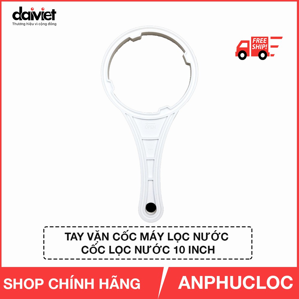 Tay vặn cốc 10 inch màu trắng dùng mở cốc lọc nước RO 10 inch và 20 inch