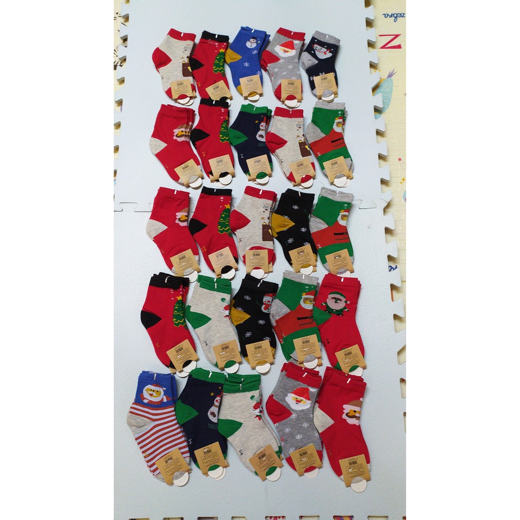 5 đôi tất noel cổ cao cho bé size 1-7 tuổi