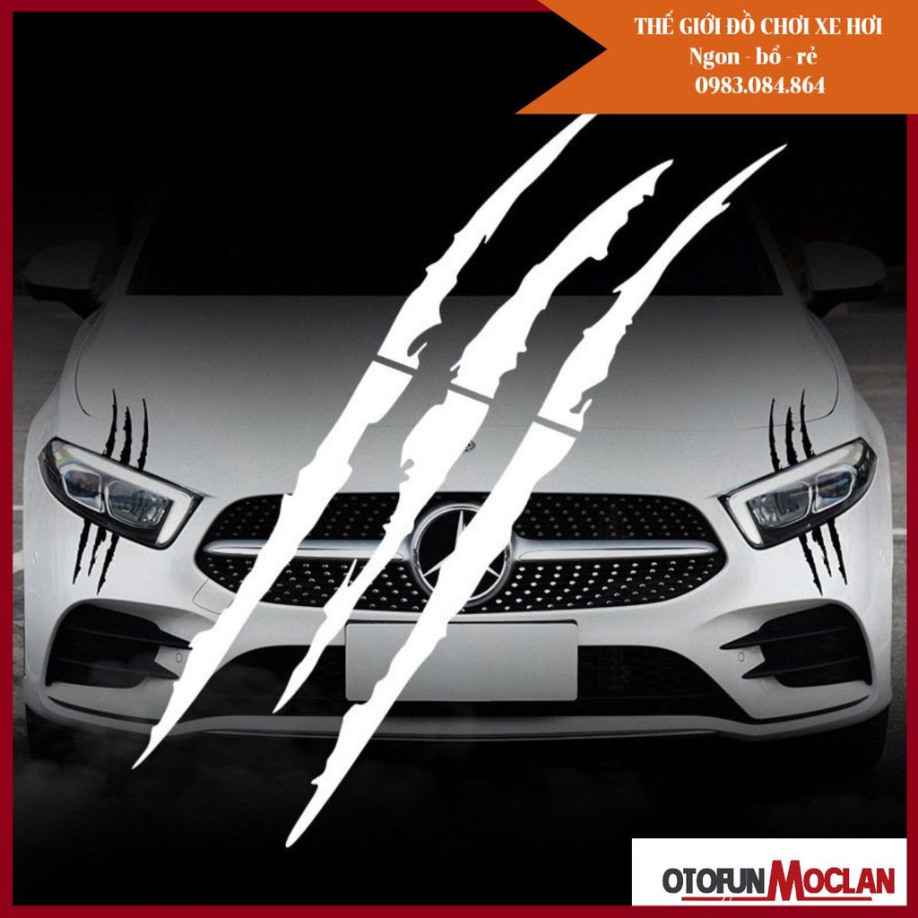 Tem Decal Mí Mắt hình vết Xước 3 miếng Trang Trí Ô Tô🍁lạ mắt🍁