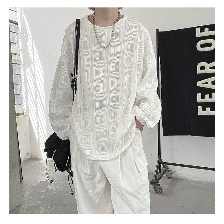 ÁO TAY DÀI CỔ TRÒN HOẠ TIẾT NỔI THU ĐÔNG SIZE M-2XL | Áo tay dài nam nữ