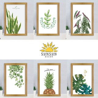 Tranh Canvas hoa lá kt 20x30cm treo tường MS | HL0145