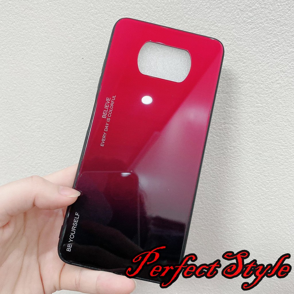 Ốp lưng mặt kính cầu vồng cho Xiaomi poco X3 NFC - X3 pro / M3 / Note 9 4g - redmi 9T