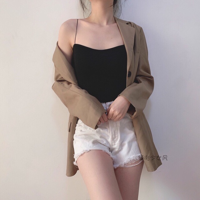 Áo 2 Dây Croptop Sexy Có Đệm Ngực Body Dáng Ôm Nữ TOPBRA AB5