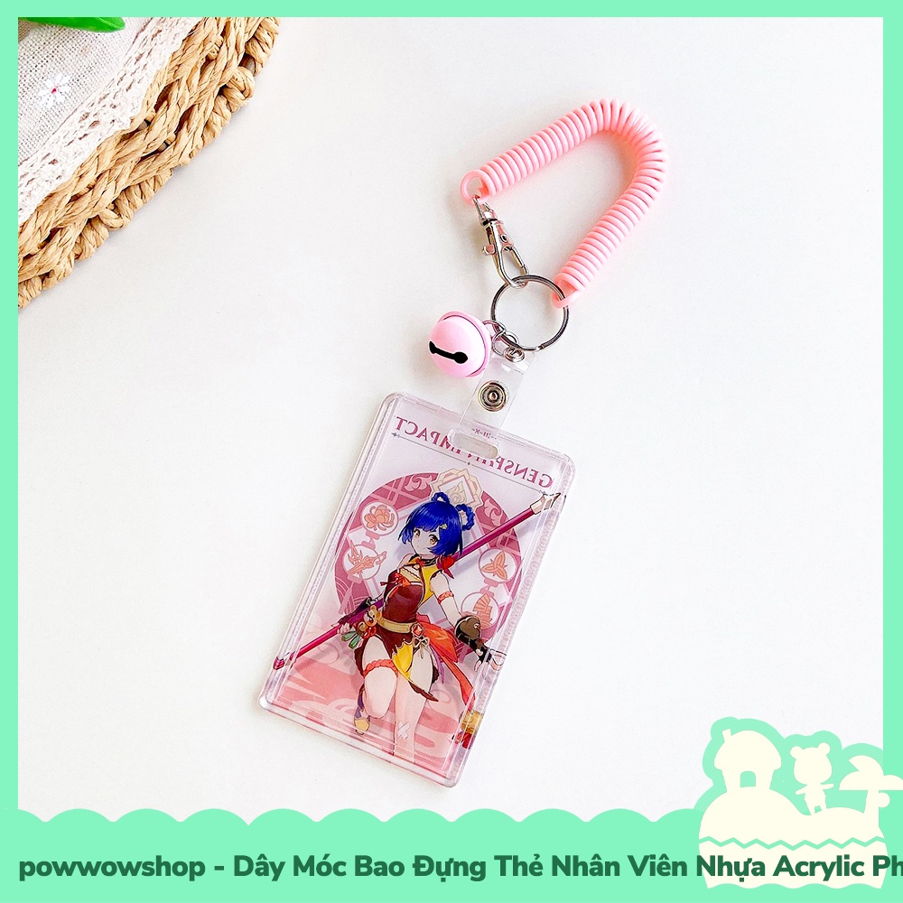 [Sẵn VN - Hỏa Tốc] Dây Móc Bao Đựng Thẻ Nhân Viên Nhựa Acrylic Phong Cách Nhân Vật Game Genshin Impact