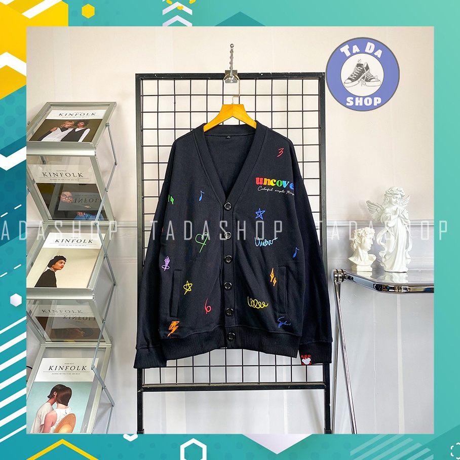 Áo khoác cardigan oversize Nam Nữ UNCOVER ảnh thật