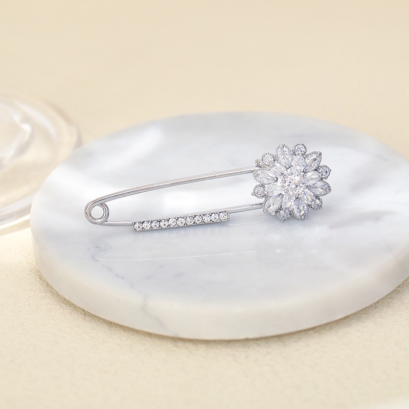 Trâm cài áo sơ mi JIUDUOLAN nhiều lớp hình bông tuyết ba chiều đính đá zircon phụ kiện đa chức năng