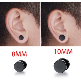 ĐÔI Bông tai nam cục tạ chấm tròn màu đen cá tính