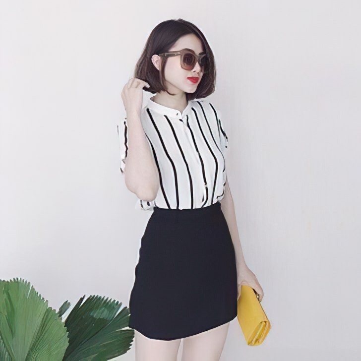 Quần Giả Váy ❤️Freeship❤️ Quần Short Giả Váy Chữ A Nữ Mới Màu Đen V089