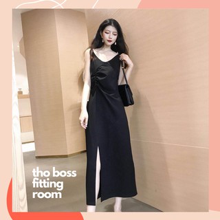 [Thanh Lý] D51 - Đầm Bigsize 2 Dây Dáng Dài Xẻ Tà