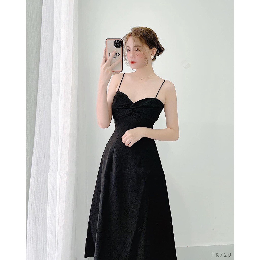 Đầm maxi hai dây dáng xòe dài xoắn ngực xinh xắn - Tina Dress | BigBuy360 - bigbuy360.vn