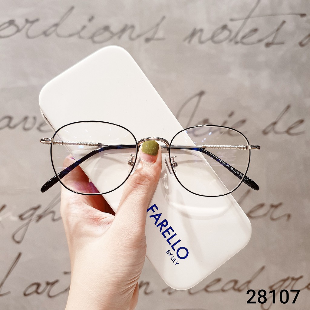 Gọng kính cận kim loại Lilyeyewear gọng kính mắt tròn nam nữ, phù hợp với nhiều khuôn mặt 28107
