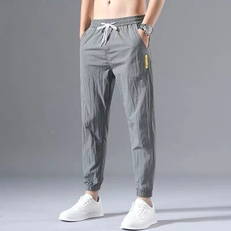 Ice silk pants thin air conditioning Korean slim casual pants large size Leggings