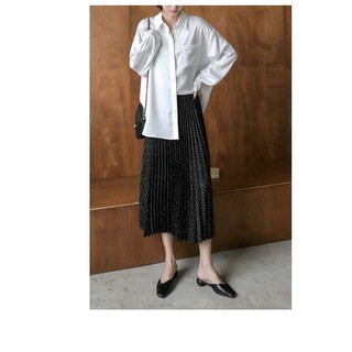 Chân váy midi xếp ly