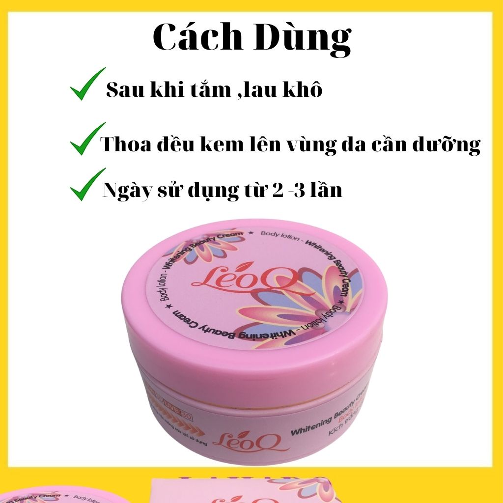 Kem body trắng da dưỡng thể toàn thân lotion dưỡng ẩm body LeoQ 110g