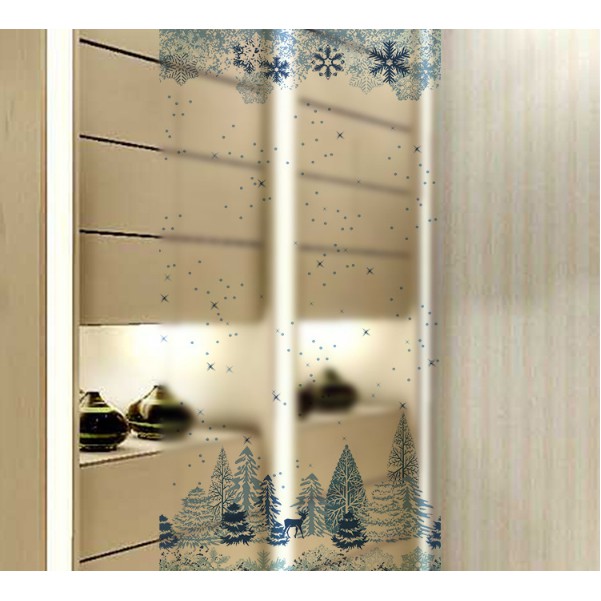 Decal Dán Kính Cao Cấp - Rừng Núi Tuyết Băng Gía ( 60x116cm )