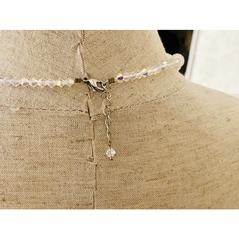 Vòng cổ pha lê Swarovski kiểu Giấc mơ tuyết trắng