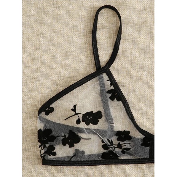 Bộ Đồ Ren Áo Không Gọng Không Đệm + Quần Dây chéo Sexy B805 | BigBuy360 - bigbuy360.vn