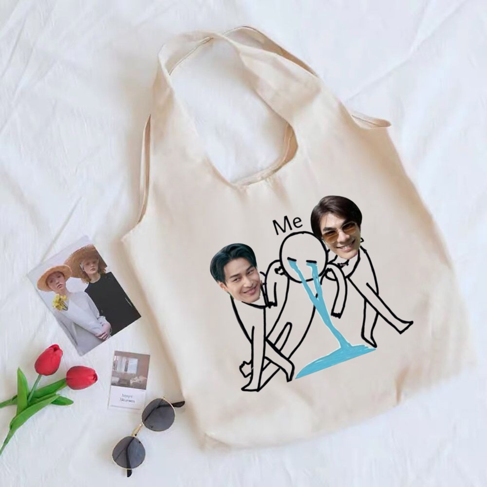 Kinporsche Túi Vải canvas Đeo Vai Đi Mua Sắm Mùa Hè Cho Nữ Sinh