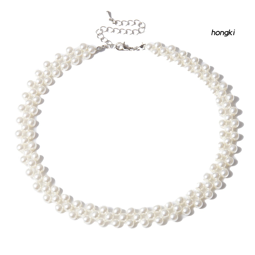 vòng cổ Choker Phối Hạt Ngọc Trai Giả Thời Trang Cho Nữ