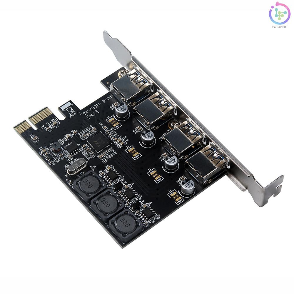 PCER♥Four Ports USB 3.0 Super Fast 5Gbps PCI-E Expansion Card PCI Express Adapter Converter Card 6A