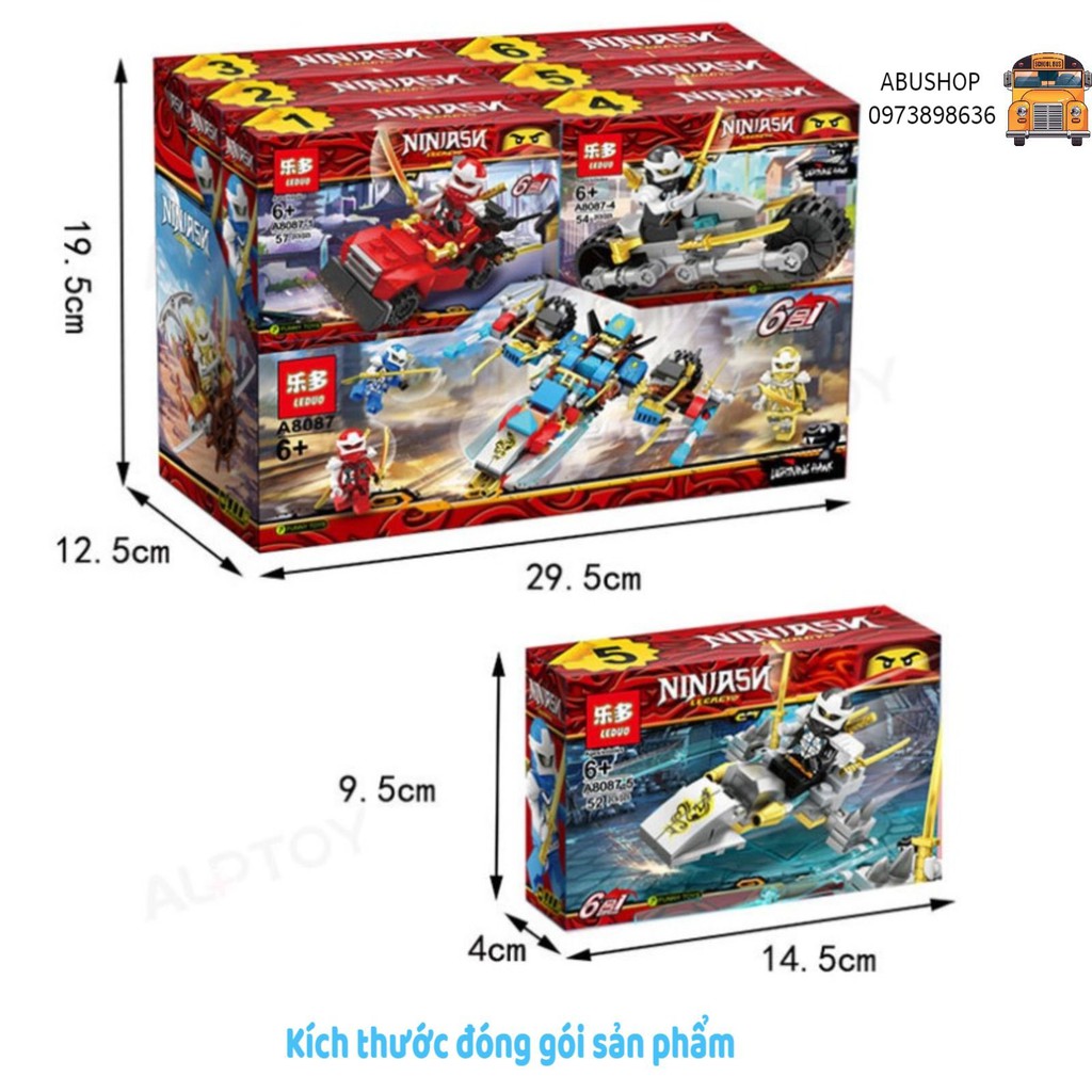 Lego NINJASN LECACYO bộ FullFREESHIPBộ lego lắp ráp ninja hợp khối ROBOT, Bộ đầy đủ 6 xe và hộp bé A69