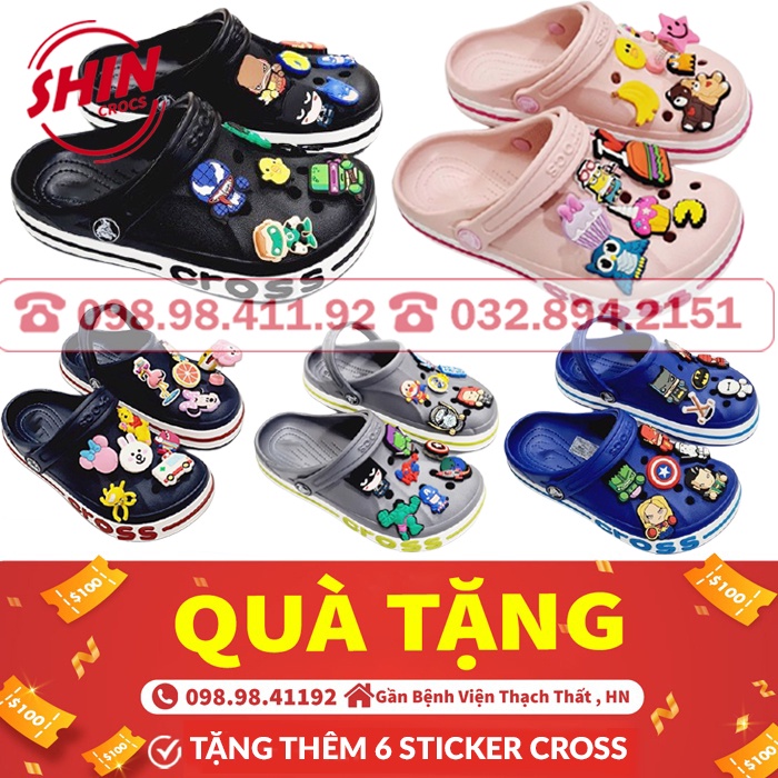 Dép cross cho bé💖FREESHIP💖dép crossBAY A cho bé mix nhiều màu lựa chọn SHIN219921 tặng thêm 6 jibitz cross