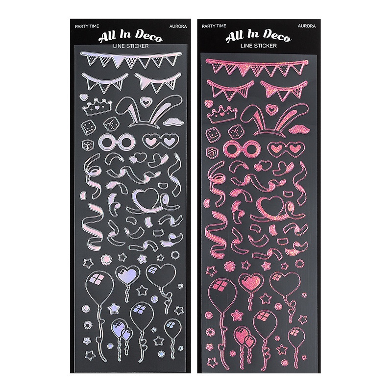 Sticker trang trí Toploader All in Deco Party hologram hàn quốc - Be Tiny Stationery