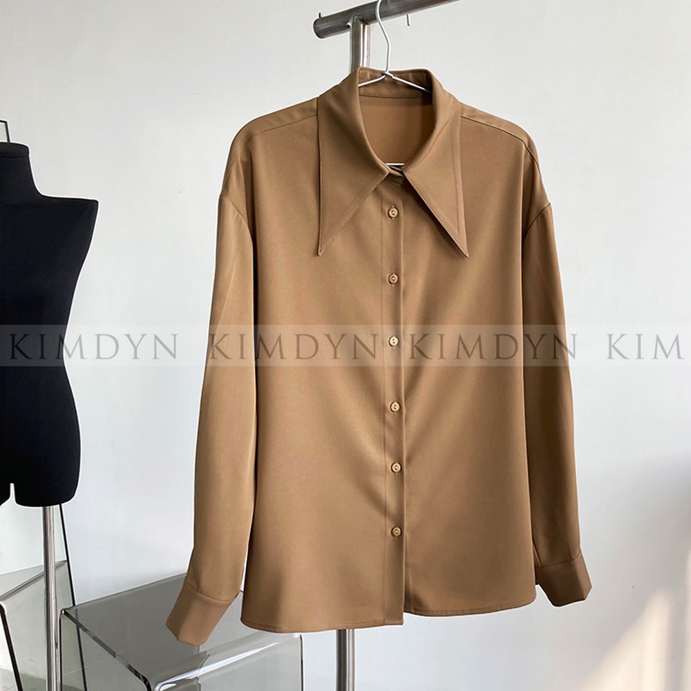 Áo sơ mi lụa form rộng sang trọng KimDyn