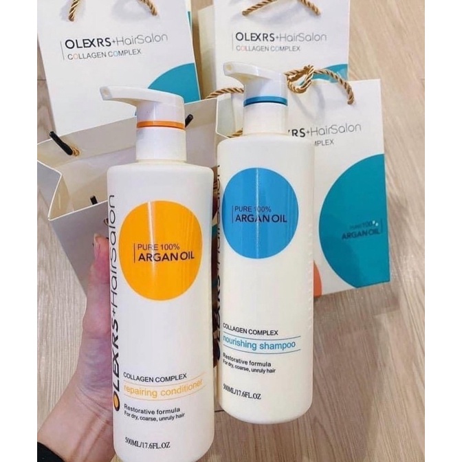 Bộ Gội Xả Olexrs Hair Salon Argan Oil Collagen Complex