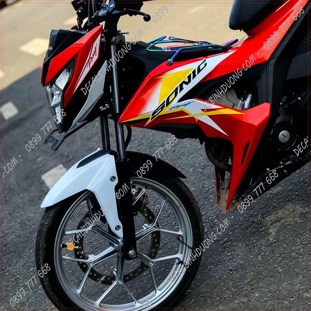 Decal Xe Máy - Tem Trùm Sonic 150 Trắng Đỏ Đơn Giản Đẹp Nhất