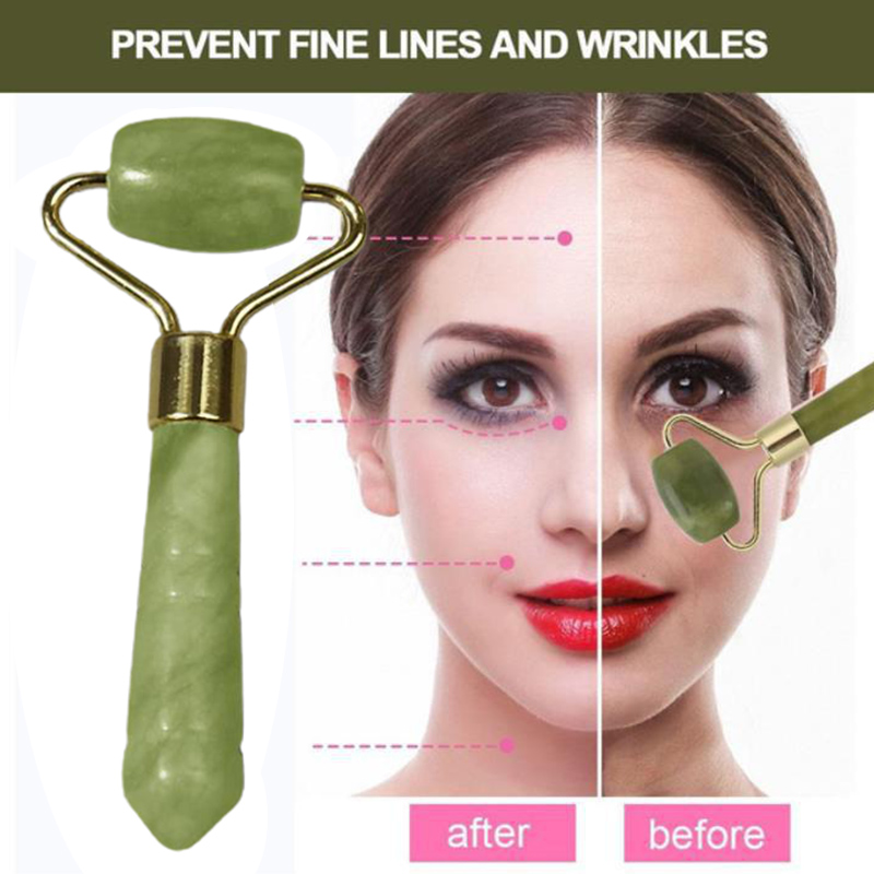 1Pc Facial Massage Roller Single Head Jade Stone Beauty Health Skin Care Tools