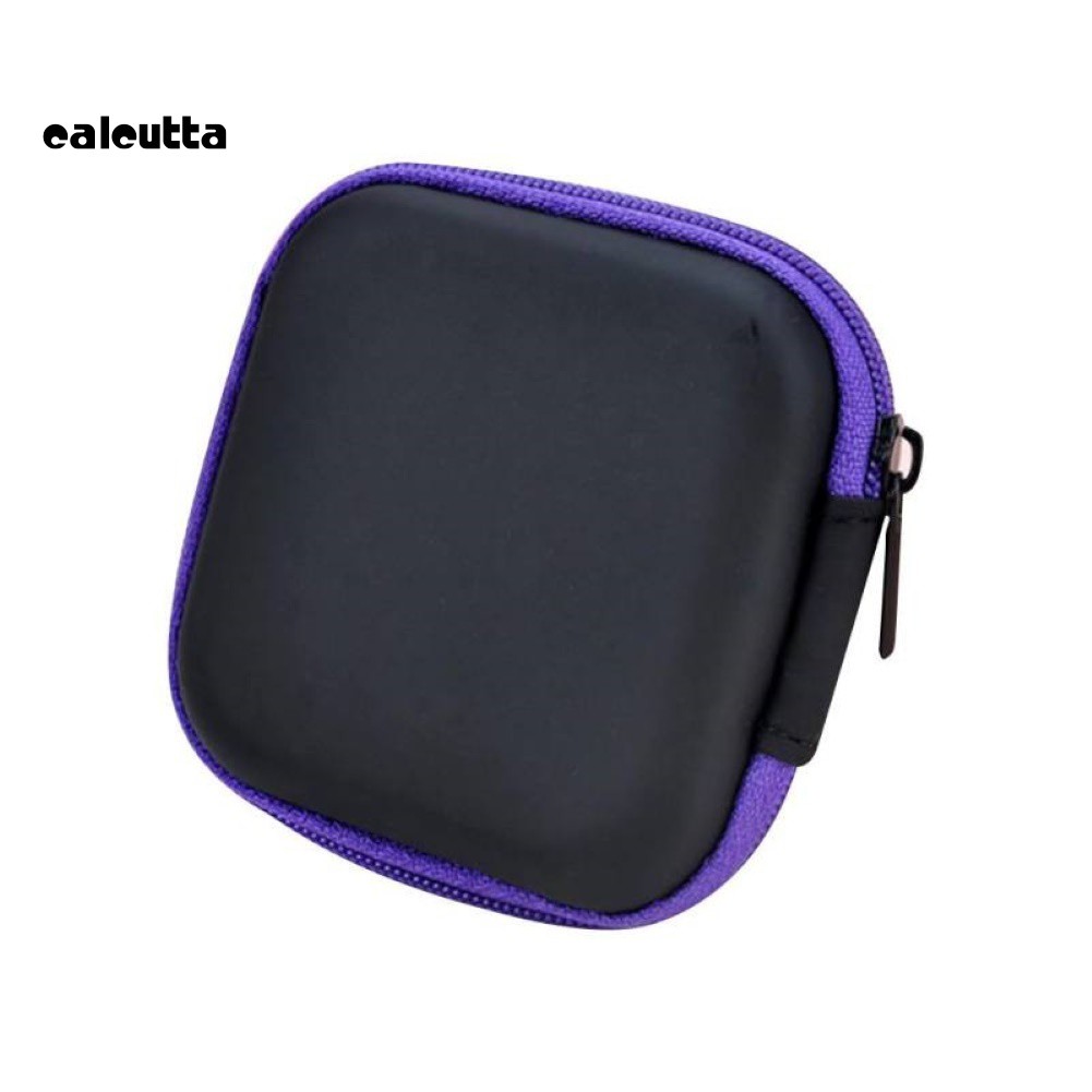 【Ready stock】Square Mini Universal Zipper Earphone Cable Data Cord Storage Bag Case Pouch