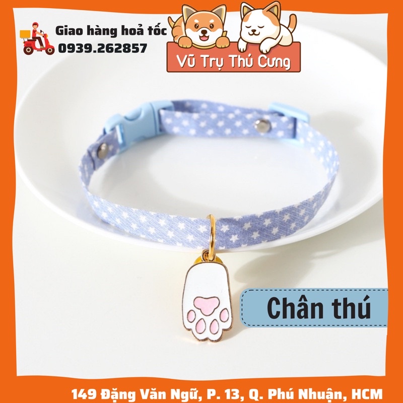 Vòng cổ Chó Mèo chuông lục lạc kèm Charm Cute| Vòng đeo cổ Thú cưng dễ thương| Vòng cổ lục lạc chó mèo