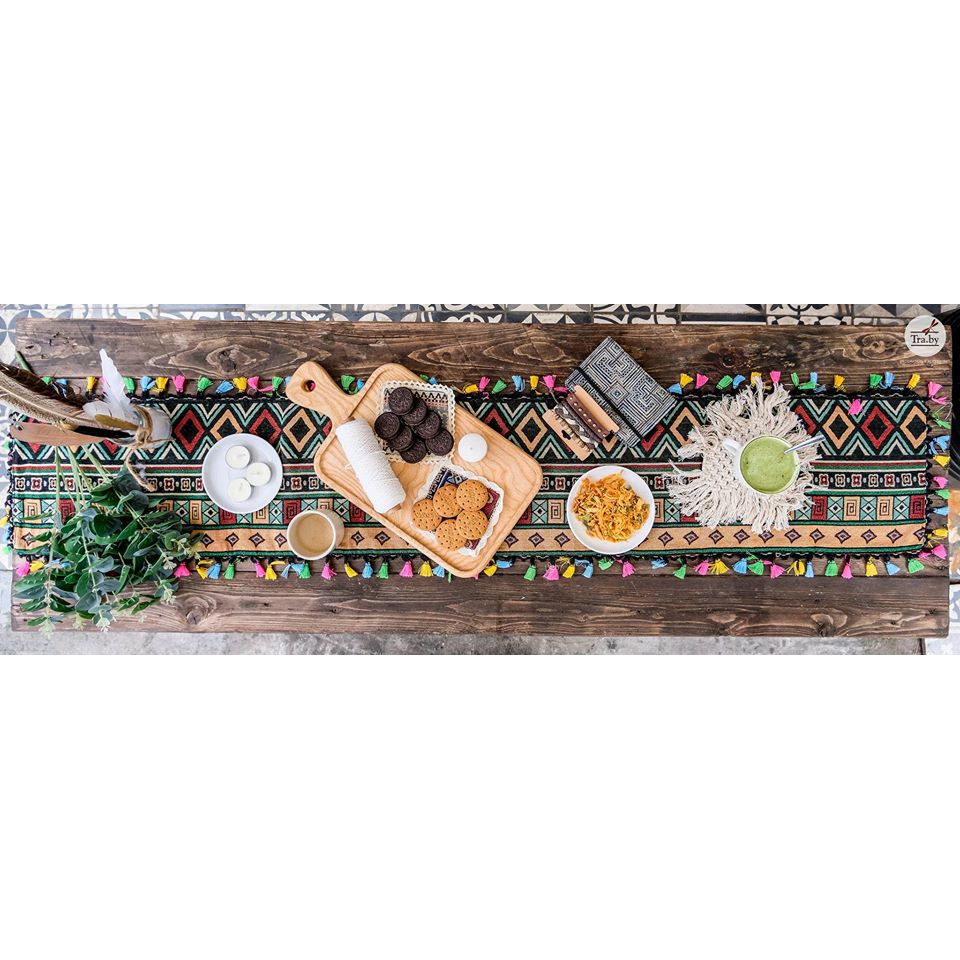 KHĂN TRẢI BÀN THỔ CẨM 25x150cm  TRABY DECOR
