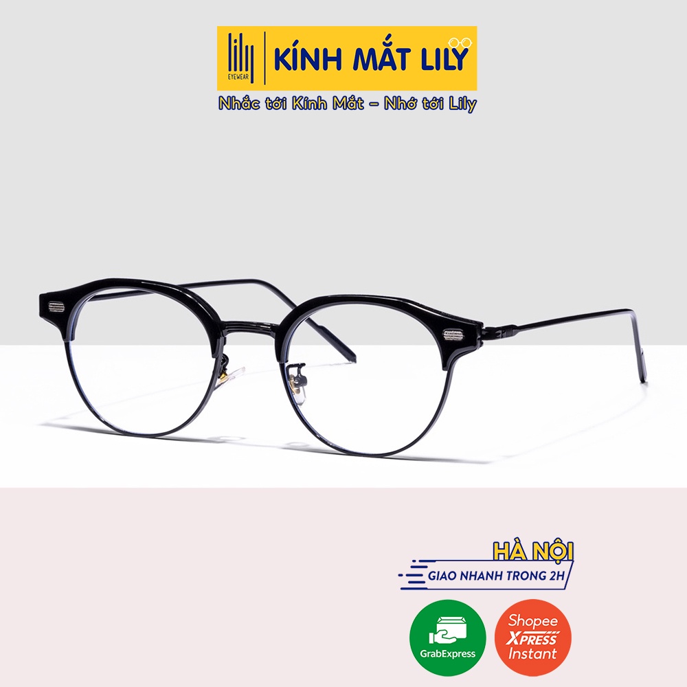 Gọng kính tròn nam nữ LILYEYEWEAR chất liệu kim loại thiết kế thời trang 21066