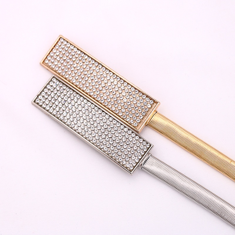 Thắt Lưng Mỏng Co Giãn Đính Đá Lấp Lánh Thời Trang Cho Nữ