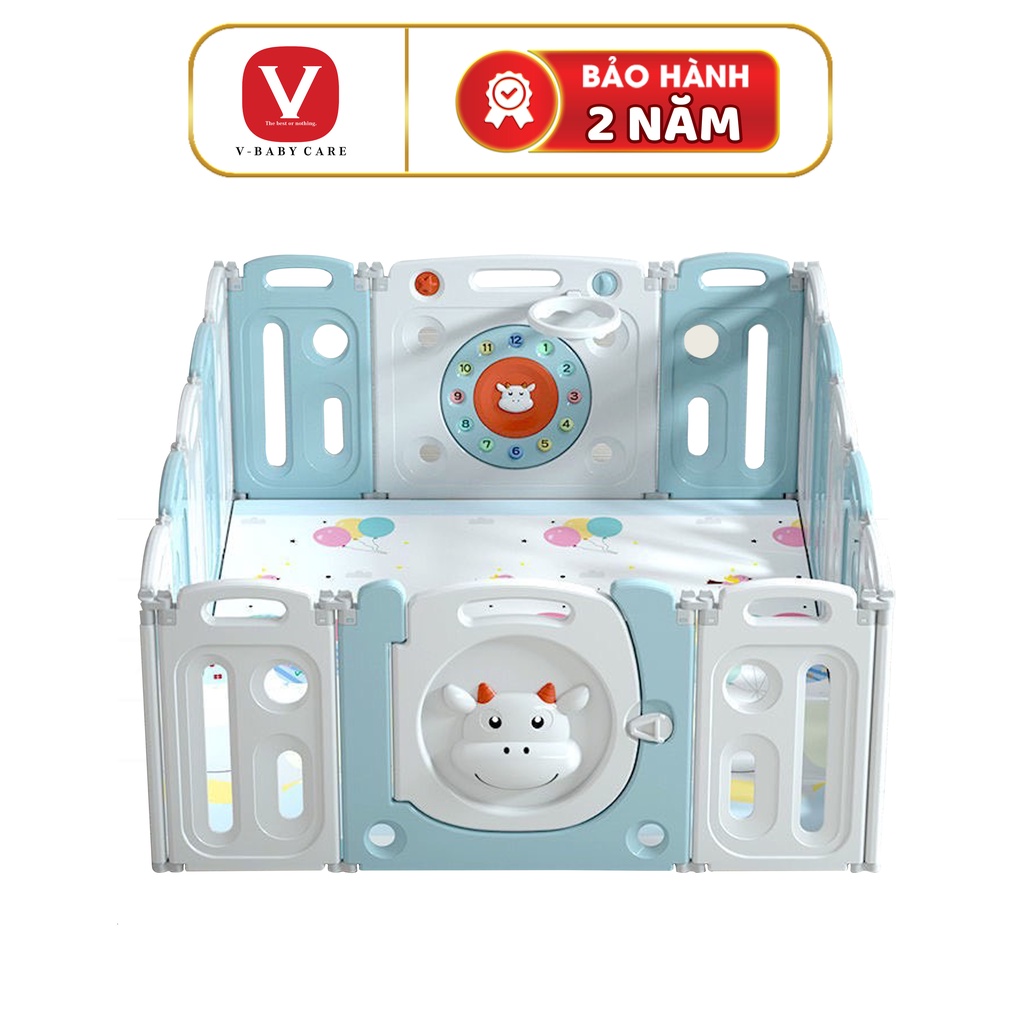 Quây Cũi Nhựa Cho Bé VBABY - Gấp Gọn Hình Bò