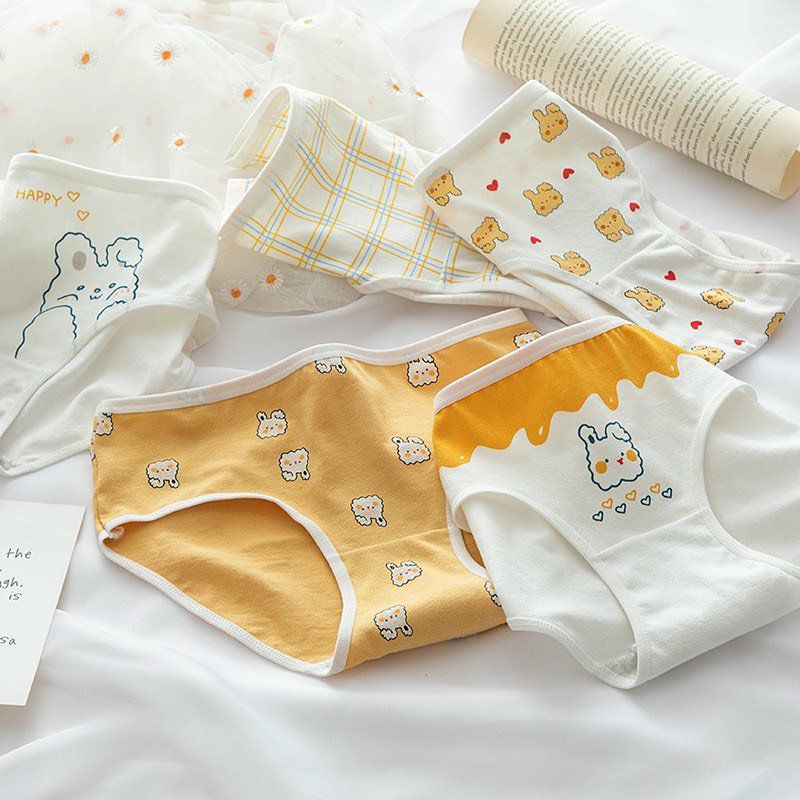 SET 5 Quần Lót Cotton Nâng Mông Thông Hơi Hoạ Tiết Dễ Thương