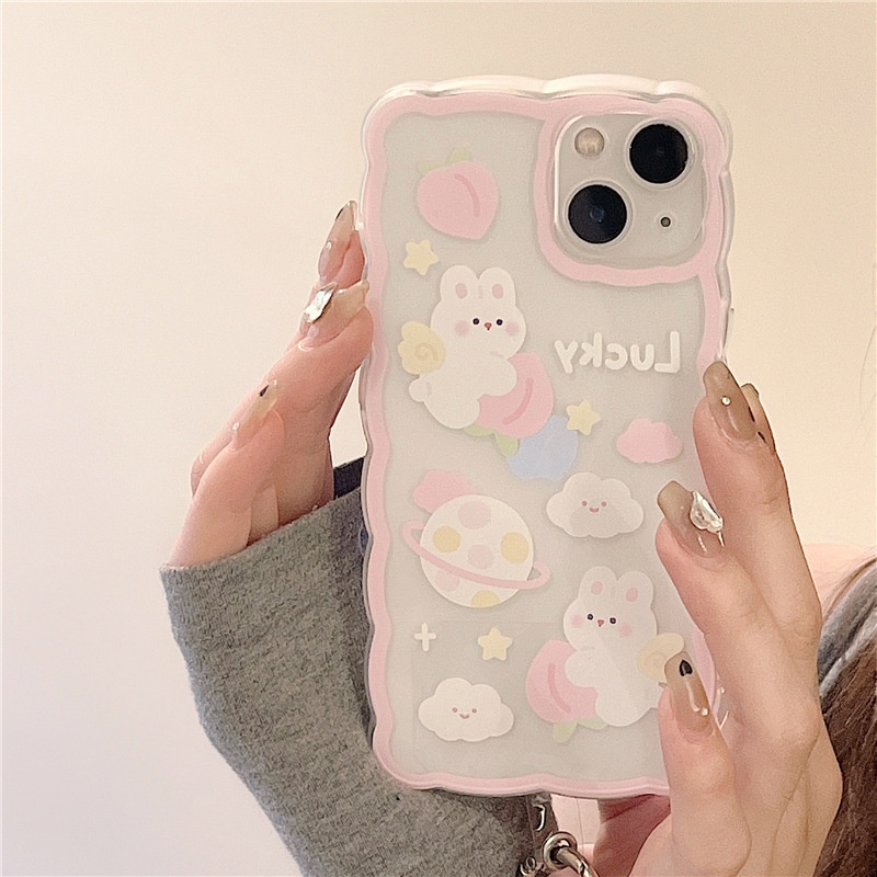 Ốp lưng iphone Ốp Điện Thoại Silicon Họa Tiết Sóng Biển To Kèm Dây Đeo Tay Cho iPhone 11 / 12 xs 13Pro Dinuo case