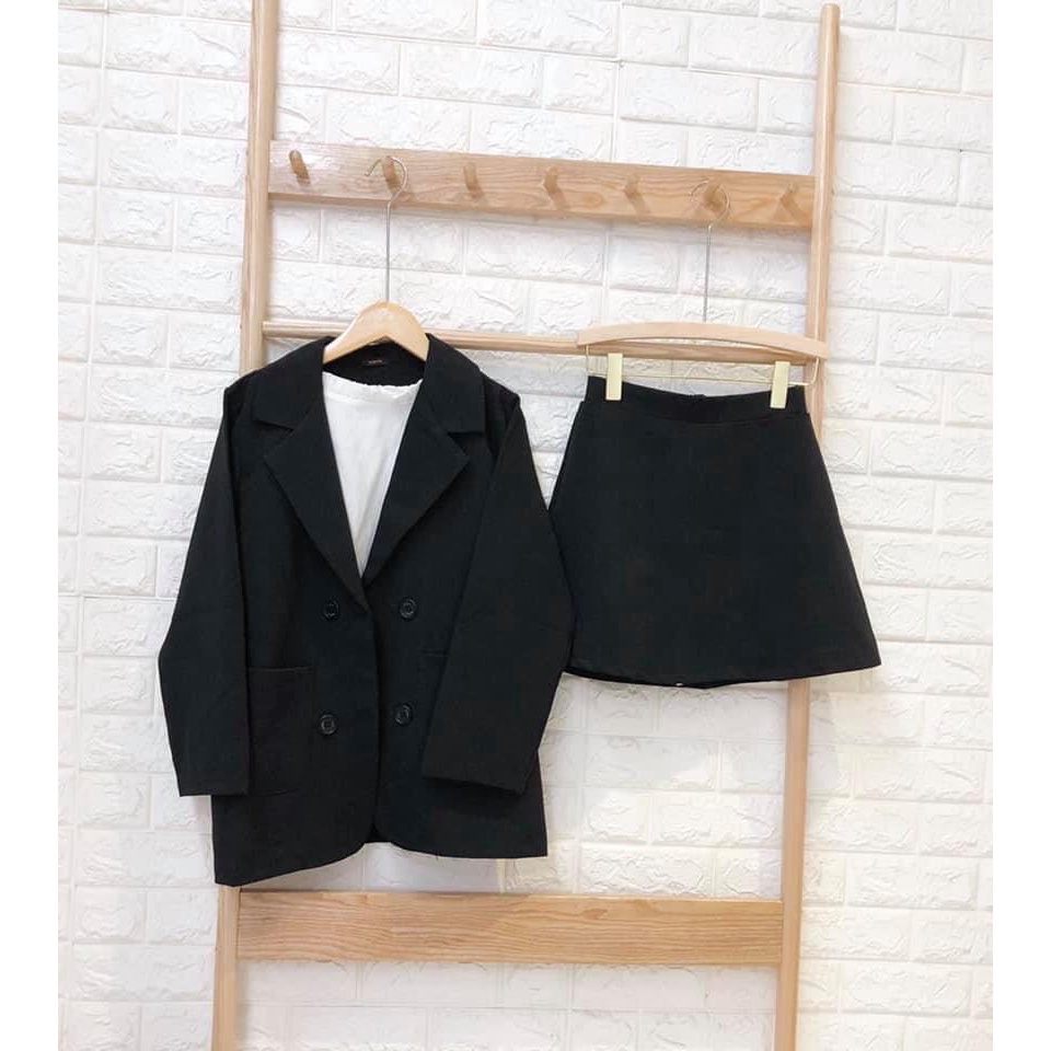 Set vest chân váy chữ A, set vest công sở Hàn Quốc CỎ STORE SV01