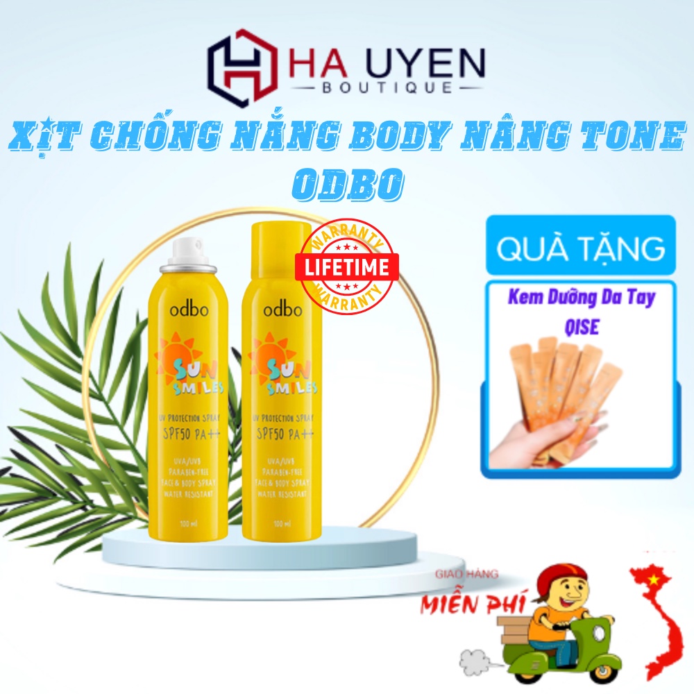 Xịt Chống Nắng Body Nâng Tone ODBO Sun Smile UV Protection SPF50 PA++ 100ml [ CHÍNH HÃNG - THÁI LAN ]
