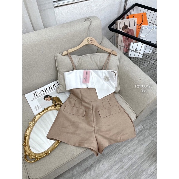 Jumpsuits 2 dây túi nắp