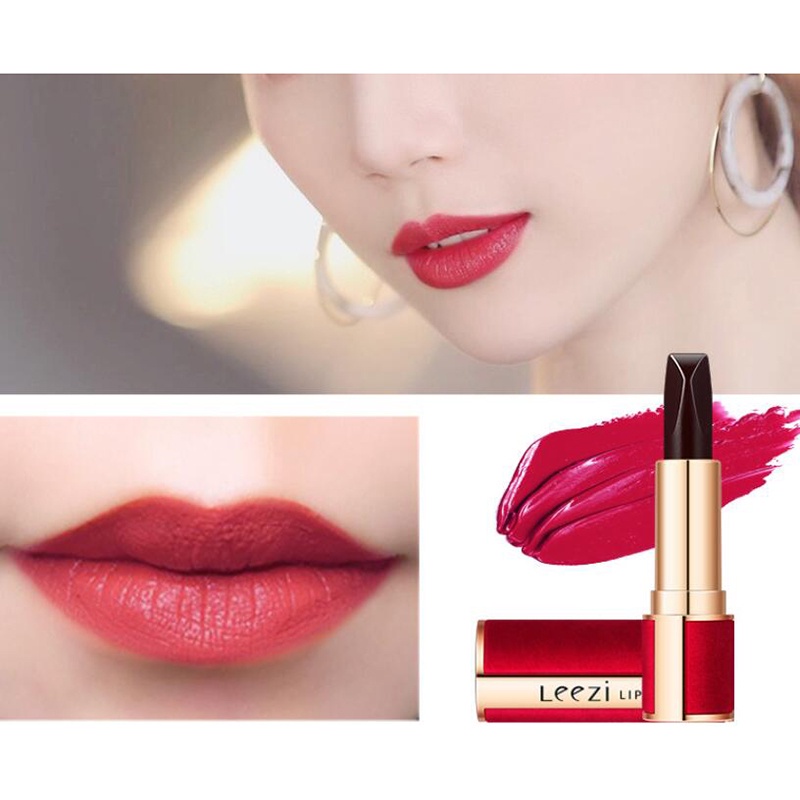 Son Môi Liz Red Velvet Ba Màu Lì Không Dính Cốc 3 Màu Sắc Tùy Chọn