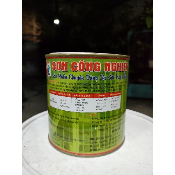 Sơn công nghiệp hiệu Kim Long màu xám paint chuyên dùng cho sắt tráng mạ kẽm mau khô 1 Lít (1kg)