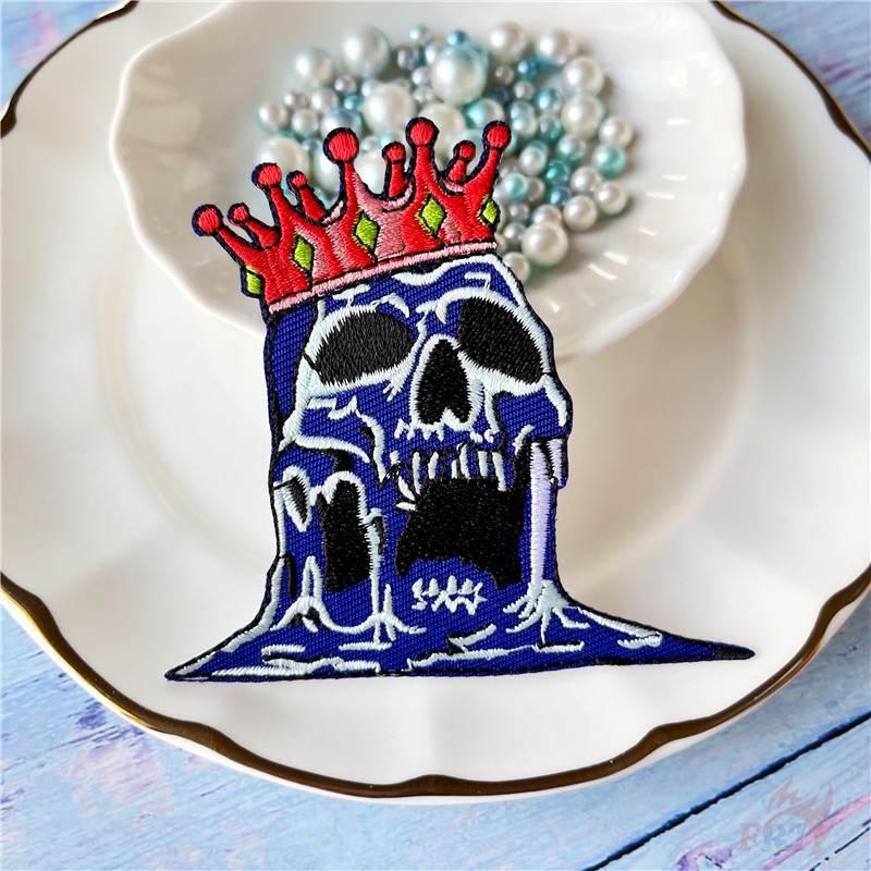 ☸ Sticker Ủi Thêu Hình Đầu Lâu Phong Cách Harajuku ☸ 1 Sticker Ủi Thêu Hình Huy Hiệu
