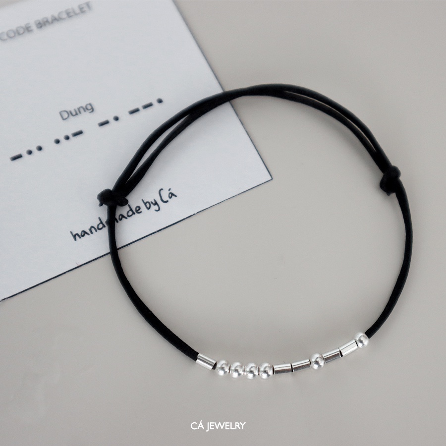 Vòng tay nam nữ lắc taynam nữ unisex bạc ta mã morse mix kí tự theo yêu cầu Cá jewelry LTB140 | BigBuy360 - bigbuy360.vn