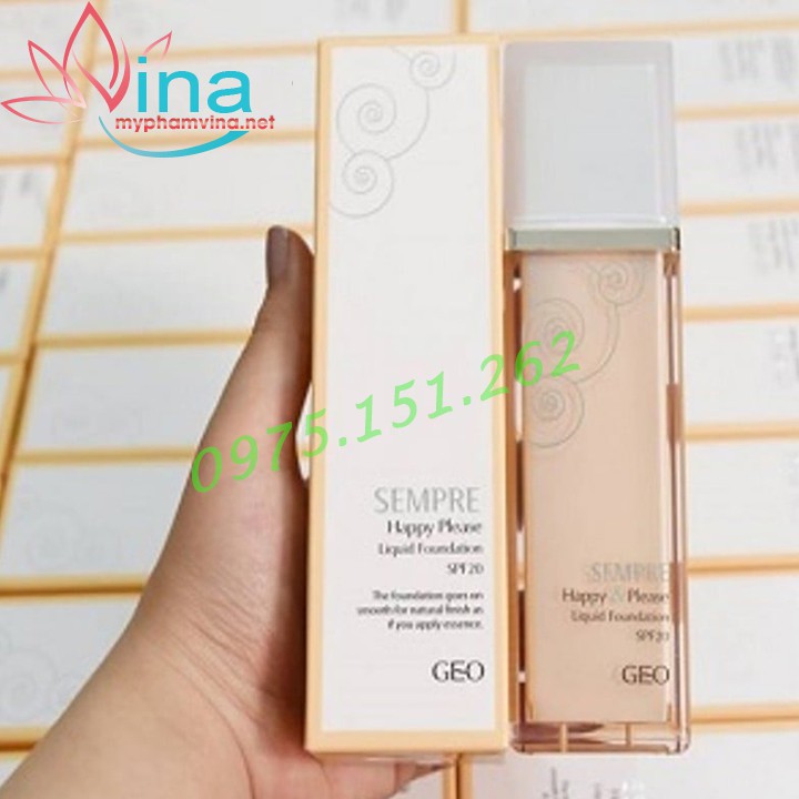 KEM NỀN GEO SEMPRE HAPPY &amp; PLEASE LIQUID FOUNDATION SPF20 40ML - TONE21