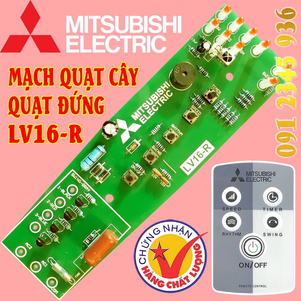 Mạch quạt đứng MITSUBISHI, mạch quạt cây MITSUBISHI mẫu mã LV16-R + LV16-RT + LV16-RR + LV16-RS +... cho quạt mát.