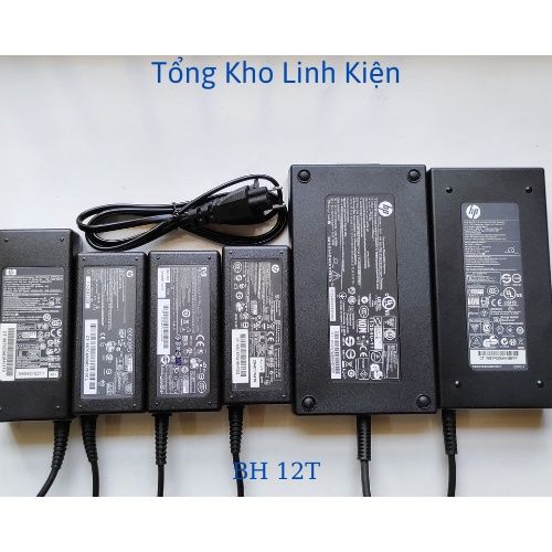 Combo Adapter Sạc Laptop Hp 65W 90W 150W 200W Chân Kim To + Chân Kim Nhỏ Xanh