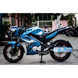 Tem trùm fz xanh trắng - team dán xe máy fz rẻ đẹp